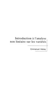 book Introduction à l'analyse non linéaire sur les variétés