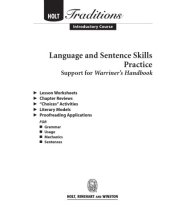 book Language and Sentence Skills Practice: Support for Warriner's Handbook: Introductory Course (Holt Traditions Introductory Course)