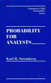 book Probability for Analysts (Chapman & Hall CRC Probability Series)