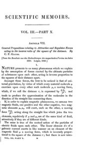 book [Article] General Propositions relating to Attractive and Repulsive Forces acting in the inverse ratio of the square of the distance