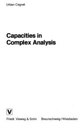 book Capacities in Complex Anaylsis (Aspects of Mathematics)