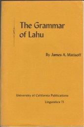 book The Grammar of Lahu