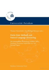 book Finite-state methods and natural language processing: 6th International Workshop, FSMNLP 2007. Revised Papers