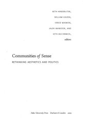 book Communities Of Sense: Rethinking Aesthetics and Politics