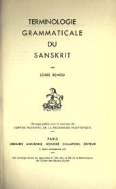 book Terminologie grammaticale du sanskrit..