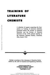 book Training of Literature Chemists