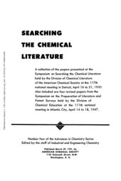 book Searching the Chemical Literature