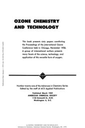 book Ozone Chemistry and Technology