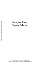 book Adsorption From Aqueous Solution