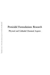 book Pesticidal Formulations Research. Physical and Colloidal Chemical Aspects