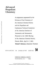 book Advanced Propellant Chemistry