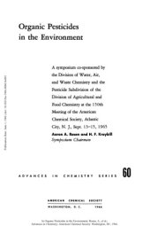 book Organic Pesticides in the Environment