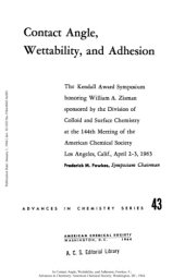 book Contact Angle, Wettability, and Adhesion