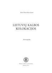 book Lietuvių kalbos kolokacijos