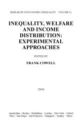 book Inequality, welfare and income distribution: Experimental approaches