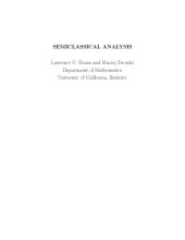 book Semiclassical analysis