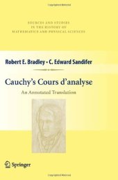 book Cauchy’s Cours d’analyse: An Annotated Translation