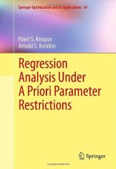 book Regression Analysis Under A Priori Parameter Restrictions 