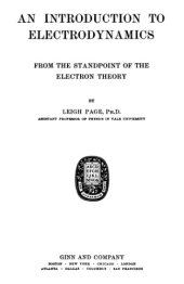 book An introduction to electrodynamics from the standpoint of the electron theory