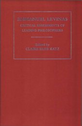 book Emmanuel Levinas Critical Assessments Vol. I