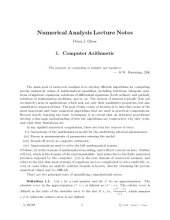 book Lecture Notes on Numerical Analysis