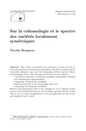 book Sur la cohomologie et le spectre des variétés localement symétriques