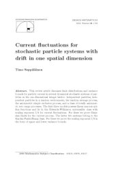 book Current fluctuations for stochastic particle systems with drift in one spatial dimension