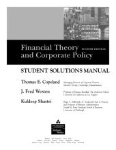 book Financial Theory and Corporate Policy FOURTH EDITION STUDENT SOLUTIONS MANUAL