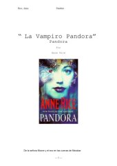 book El vampiro Pandora