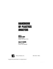 book Handbook of Plastics Analysis (Plastics Engineering)