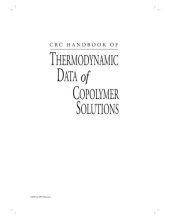 book CRC Handbook of Thermodynamic Data of Copolymer Solutions