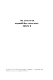 book The Chemistry of Organolithium Compounds, The Chemistry of Organolithium Compounds (Patai's Chemistry of Functional Groups) (Volume 2)