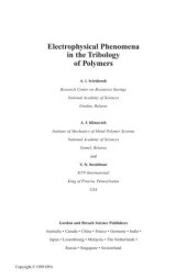 book Electrophysical Phenomena in the Tribology of Polymers (Polymer Science and Engineering Monographs, a State-of-the-Art Tutorial Series , Vol 5)