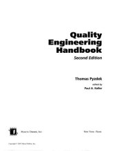 book Quality Engineering Handbook, Second Edition, Revised and Expanded (Quality and Reliability)