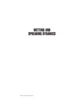 book Wetting and Spreading Dynamics: 138 (Surfactant Science)