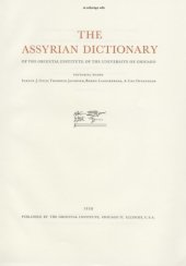 book Assyrian Dictionary of the Oriental Institute of the University of Chicago