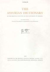 book Assyrian Dictionary of the Oriental Institute of the University of Chicago