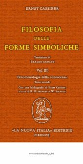 book Filosofia delle forme simboliche: fenomenologia della conoscenza