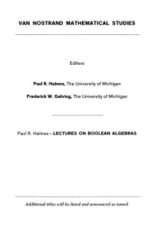 book Lectures on Boolean Algebras