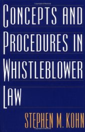 book Concepts and Procedures in Whistleblower Law