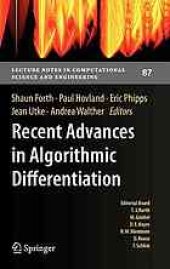 book Recent Advances in Algorithmic Differentiation