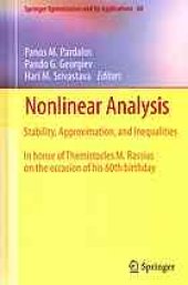 book Nonlinear Analysis: Stability, Approximation, and Inequalities