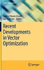 book Recent developments in vector optimization
