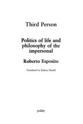 book Third Person Politics of life and philosophy of the impersonal