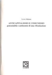 book Anticapitalismo e comunismo: potenzialità e antinomie di una rifondazione