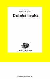 book Dialettica negativa