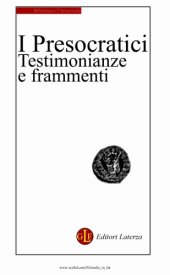 book I presocratici. Testimonianze e frammenti