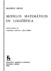 book Modelos matemáticos en lingüística