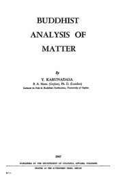 book Buddhist Analysis of Matter