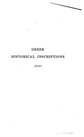 book A manual of Greek historical inscriptions